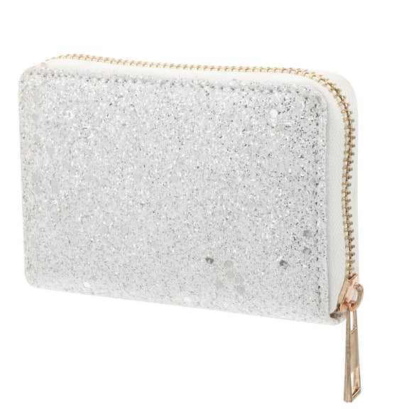 CRAFTHROU 1Pack Fashionable Wallet for Women Rectangular Design with Zipper Closure in White