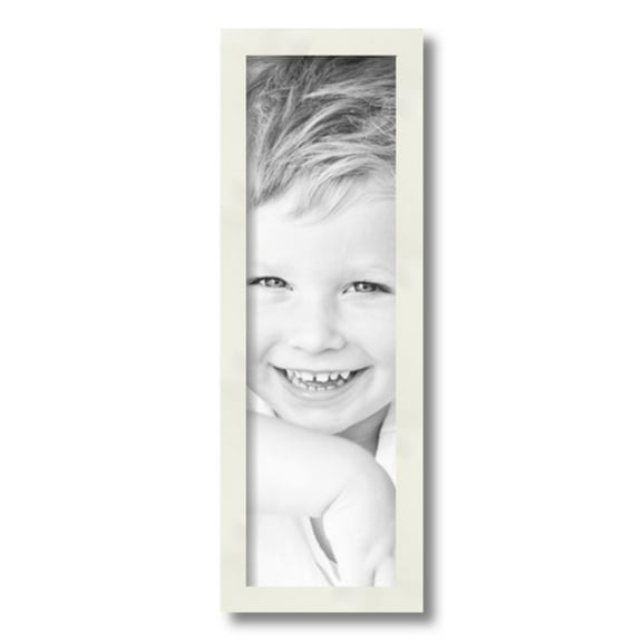 ArtToFrames 6" x 20" White Picture Frame, 6x20 inch White Wood Poster Frame (WOM-5140)