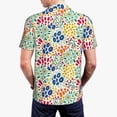 thumbnail image 5 of Vsdgher Cartoon Flowers Print Men's Short Sleeve Stretch Polo Shirt, Moisture-Wicking Performance Polo Shirt, 5 of 8