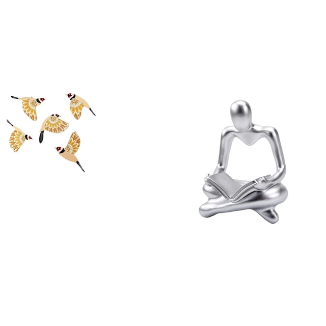 Figura de pájaro de madera para pared, pensador abstracto, estatua humana de resina, decorativa, coleccionable, adecuada para sala de estar, dormitori