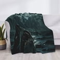thumbnail image 3 of Yiaed Moonlit Night Sky Shark Print Blanket Throw Blanket Soft Cozy Flannel Blanket for Home Bed Sofa Couch Chair-60"x50", 3 of 6