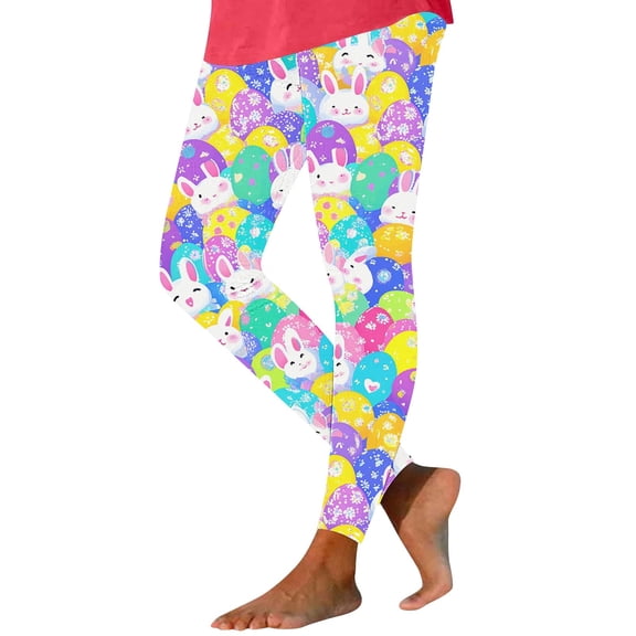 Idoravan leggings for women capri yoga pants women Women's Easter Printed Casual Yoga Pants Trousers Tight Leggings