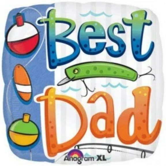 18" BEST DAD FISHING Balloon  Party Supplies Decorations Foil Mylar Balloon