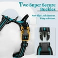 thumbnail image 4 of rabbitgoo Dog Harness, No-Pull Pet Harness with 2 Leash Clips, Adjustable Soft Padded Dog Vest, Reflective Outdoor Pet Oxford Vest with Easy Control Handle for Large Dogs, Teal, 4 of 10
