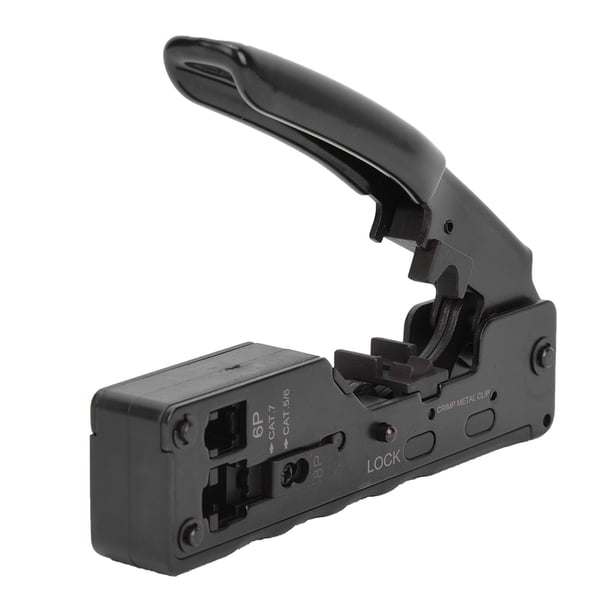 Crimpadora RJ45 RJ12/11, Herramienta De Crimpado De Cable Precisa Profesional, Estructura De Cableado De Acero Antideslizante Multifuncional Ergonómica Para Conector De Red ANGGREK Otros