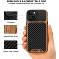 thumbnail image 3 of TENDLIN Compatible avec iPhone 13 Mini Étui Grain de Bois avec Design Texture Fibre de Carbone Étui Hybride en Cuir Compatible, 3 of 5