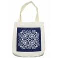 thumbnail image 1 of Oriental Tote Bag, Bohemian Persian Floral Motif with Paisley Leaves and Ornamental Swirls, Cloth Linen Reusable Bag for Shopping Books Beach and More, 16.5" X 14", Cream, by Ambesonne, 1 of 2