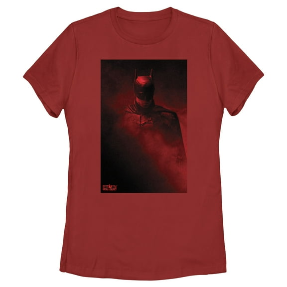 Women's The Batman Red Shadow Poster  Graphic Tee Red 2X Large
