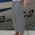 thumbnail image 2 of Lindreshi Cargo Pants Women Clearance Fashion Women Summer Casual Loose Cotton And Linen Pocket Trousers Pants, 2 of 4