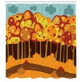 thumbnail image 3 of Ambesonne Woodland Shower Curtain, Forest in Autumn Cartoon, 69"Wx70"L, Yellow Vermilion, 3 of 3