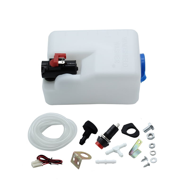 Universal 2Pin Car Windshield Washer Reservoir Pump Bottle Tank Kit+Jet+Hose US Automotive money