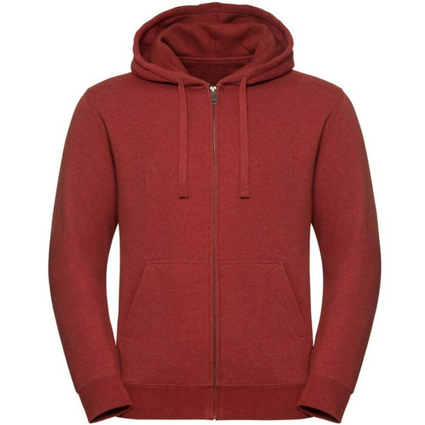 Russell - Sudadera con cremallera y capucha Authentic para chico hombre (Rojo Ladrillo Jaspeado)