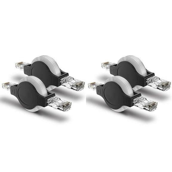 4PCS Portable RJ45 Cat 5 5E Retractable Ethernet LAN Network Patch Cable 10/100 Mbps 1.5M/5FT