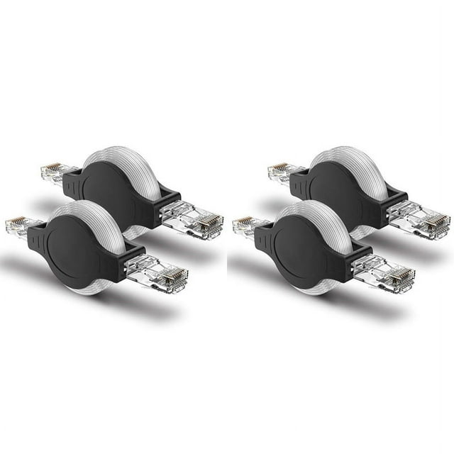 4 Pcs Câble de Patch Réseau Ethernet LAN Rétractable Portable RJ45 Cat 5 5E 10/100 Mbps 1.5m/5 Pieds