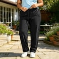 thumbnail image 7 of Mifsaly Plus Size Hiking Pants Women Lightweight Quick Dry Workout Lounge Joggers with Pockets Comfortable Loose Fit Outdoor Running Athletic Bottoms Black,XL, 7 of 7