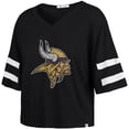 thumbnail image 2 of Women's '47 Black Minnesota Vikings Premier Scout Cropped V-Neck T-Shirt, 2 of 3