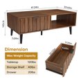 thumbnail image 5 of 47"Coffee Table with Storage Mid Century Modern Solid Wood Coffee Table with 2 Drawers Rectangle Center Table for Living Room Walnut, 5 of 15