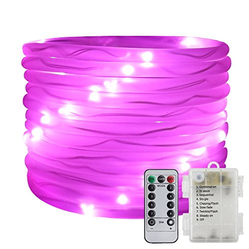 ER CHEN Remote&Timer Battery Powered Rope Lights,16.5FT 50 LED