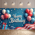 thumbnail image 6 of Patriotic Design Happy Birthday Banner American Flag Balloon Celebration Decor for Birthday Party Indoor Outdoor Events, 6 of 7