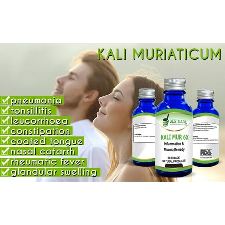 Kali Mur 6x, 300 pellets, Use for Relief of Chronic Congestion & Mucous, Coughs & Colds,  Earaches,  Sore Throats & (Best Treatment For Earache)