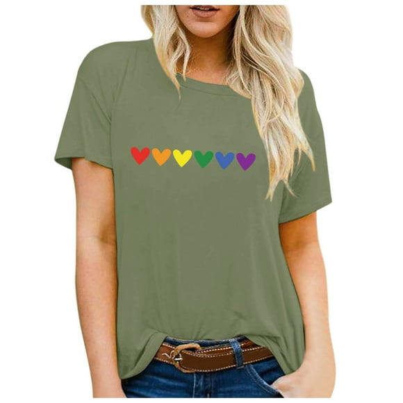 TSADFHJI Winter Tops for Women Xxxl Womens Spring Summer Holidays Printed Short Sleeve O Neck T Shirt Top Xxl Light Green