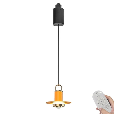 Kiven H-Type LED Track Lighting, 1-Light Modern Halo Track Pendant Light,Dimmable H Track Light Pedant Adjustable Length for Bedroom Kitchen Island Shop,Orange Finish TB3055