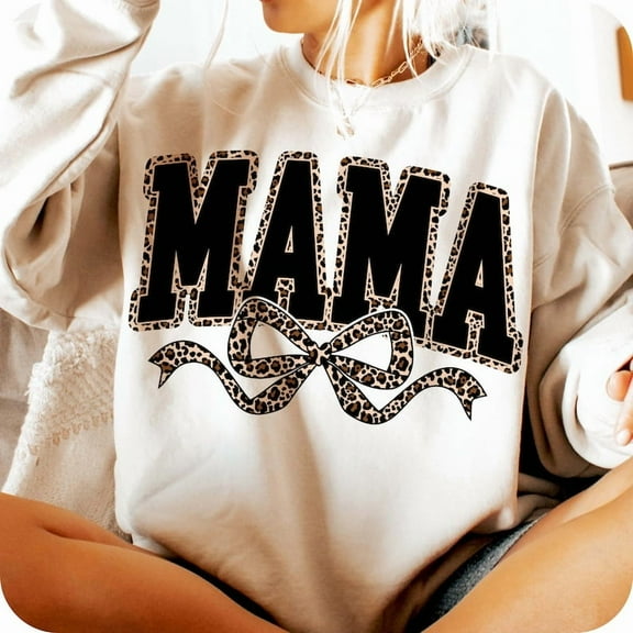 Mama Leopard Coquette Bow Sweatshirt, Leopard Mama Sweatshirt, Varsity Mama Sweatshirt, Mama Shirt Sweatshirt, Retro Mama Sweatshirt, Mama Sweatshirt, Mothers Day Sweatshirt Shirt