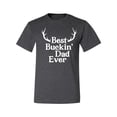 thumbnail image 2 of Wild Bobby, Best Buckin Dad Ever Funny Hunting, Father's Day, Men Graphic Tees, Heather Black, 4XL, 2 of 3