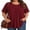 D-Wine Red, variant on Womens Plus Size Tops Short Sleeve Shirts Tunic Tops for Women Crew Neck Casual Loose Blouses