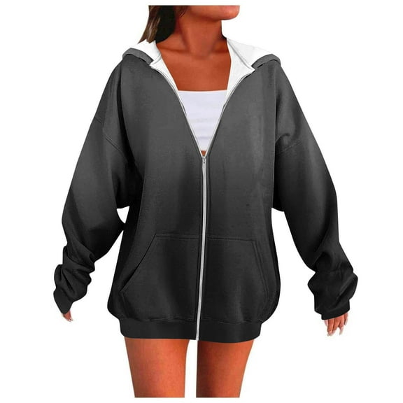 Zip Up Hoodie Women Sevevn Women's Full Zip Up Hoodie Long Sleeve Hooded Sweatshirts Pockets Jacket Coat for Women
