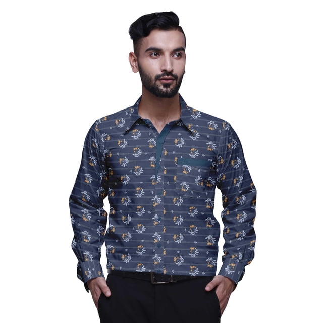 BESTMAN Casual PrintedShirtsFor Men Slim Fit Button Down Long SleeveShirt