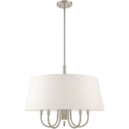 

Brushed Nickel Tone Finish Chandeliers Steel Material Candelabra 22 Long 5 Light Fixture