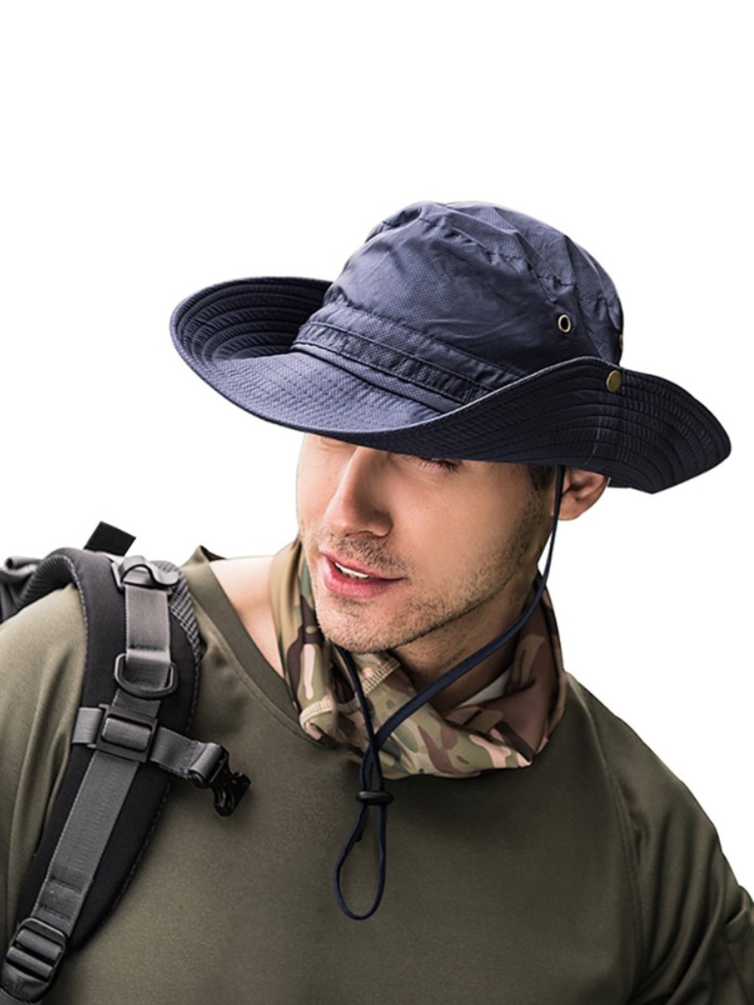 Outdoor Bucket Hunting Fishing Cap Wide Brim Military Tactics Sun Camo Hat 