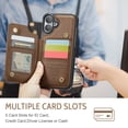 thumbnail image 4 of Dteck for iPhone 16 Plus Case with Card Holder, PU Leather Wallet Case for Women Men with RFID Blocking Card Slot Magnetic Closure Shockproof Protective Phone Cover for iPhone 16 Plus,Brown, 4 of 7