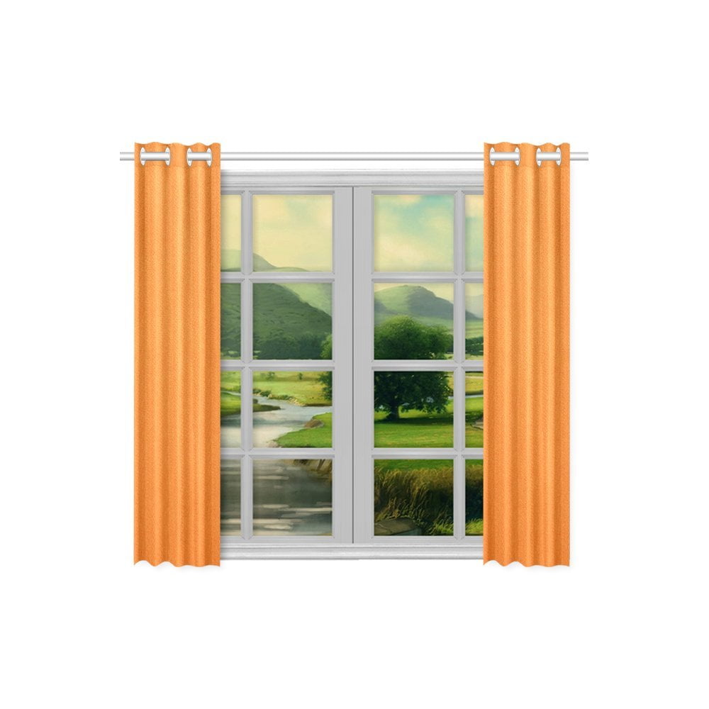 YUSDECOR Orange Window Curtains Kitchen Curtain Room ... on {keyword}