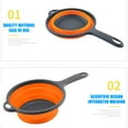 thumbnail image 6 of Foldable Filter Basket with Handle - Large 6 Quart Fruit Vegetable Washing Basket - Sturdy BPA Free Kitchen Strainer for Sink Counter Table Use - Eco Friendly Rubber Plastic Dish Pan Colander, 6 of 9