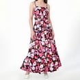 thumbnail image 1 of Vestido Largo Bohemio Con Estampado Floral Para Mujer, Vestido Playero Informal de Verano Largo Con Capas y Escote En V Fruncido, Estilo Bohemio, 1 of 3