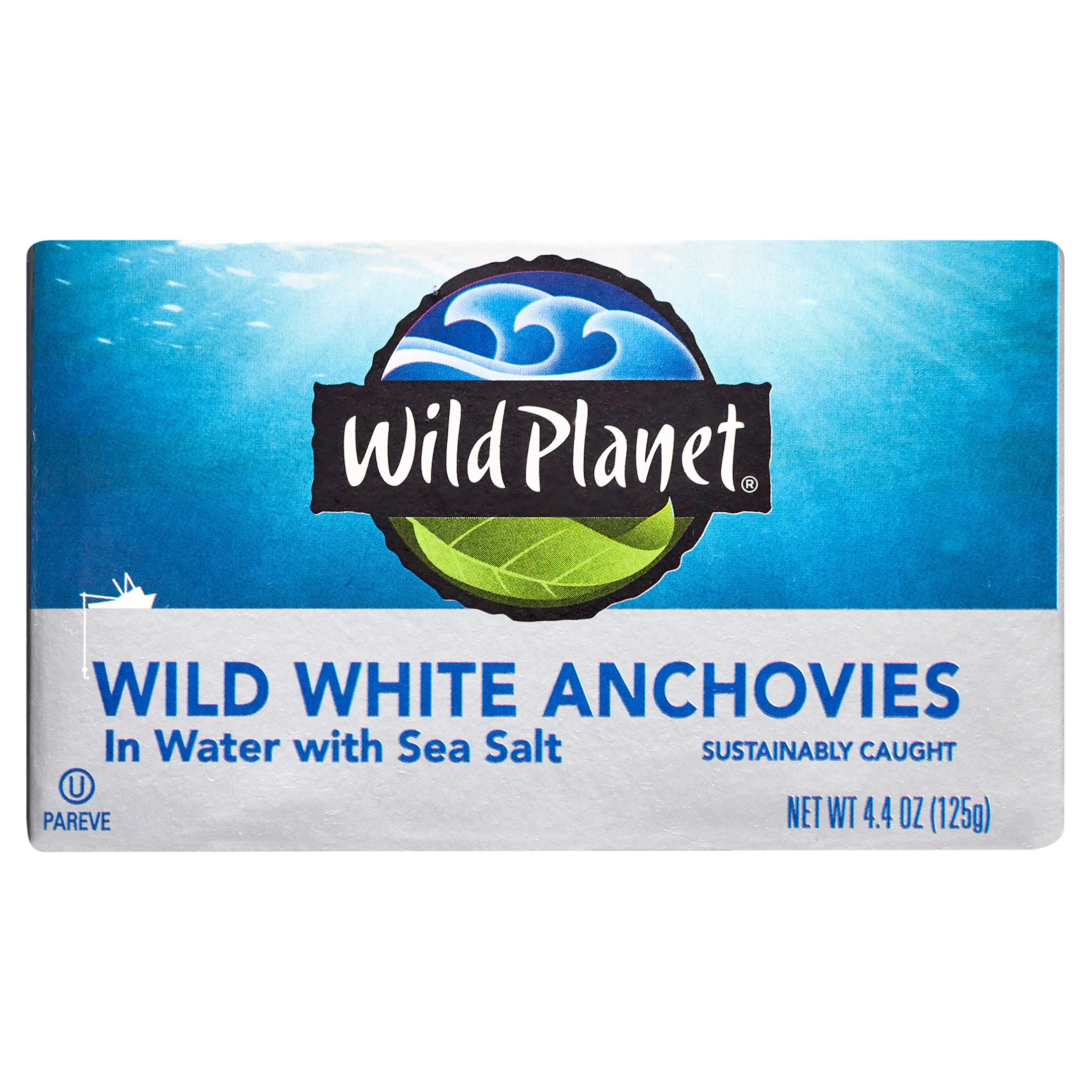 (6 pack) Wild Planet Wild Caught White Anchovies in Water with Sea Salt, 4.4 oz Can