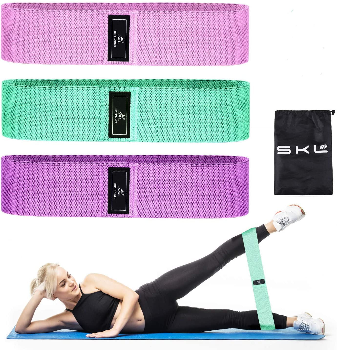 Booty 3 Resistance Bands for Legs and Butt Set Exercise Bands Fitness Bands ... 
