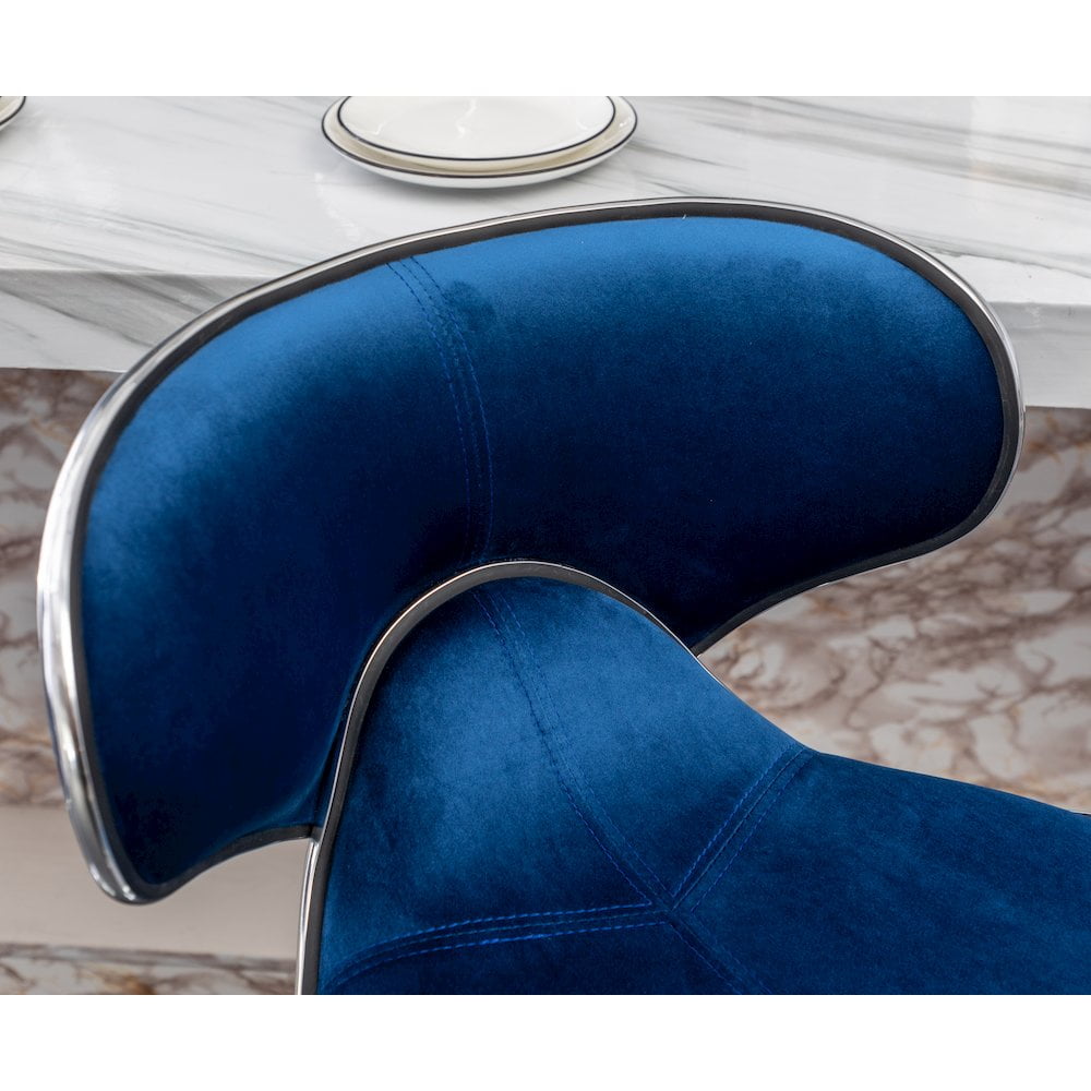 Roundhill Furniture Masaccio Bar Stool with Adjustable Height & Swivel, Blue, Set of 2