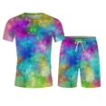 thumbnail image 3 of MKLEKYY Conjunto Deportivo Informal Corto Para Mujer Y Hombre, Ideal Para Vacaciones Y Fitness, Con Mangas Cortas Y Pantalones Cortos, Ideal Para Actividades De Primavera, Verano Y Otoño., 3 of 5