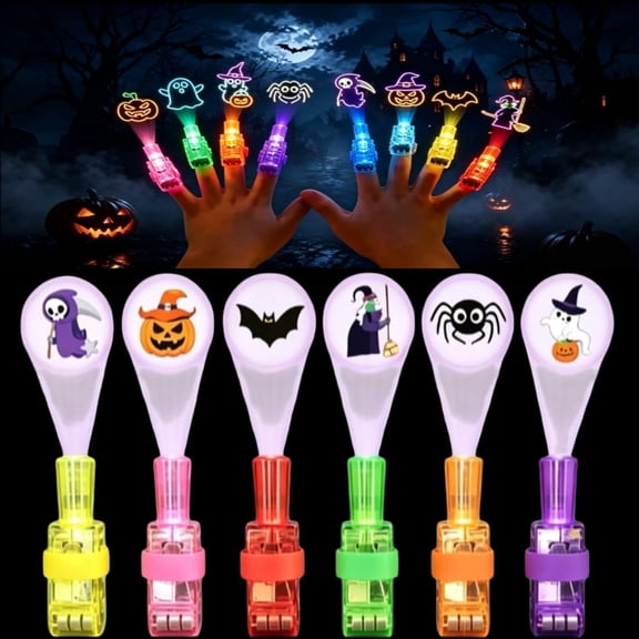 36PCS Halloween Finger Projector Lights,Mini Pattern Projector | Spooky Pattern Finger Projector Lights, Halloween LED Projection Finger Lights, Halloween Party Favors Toys
