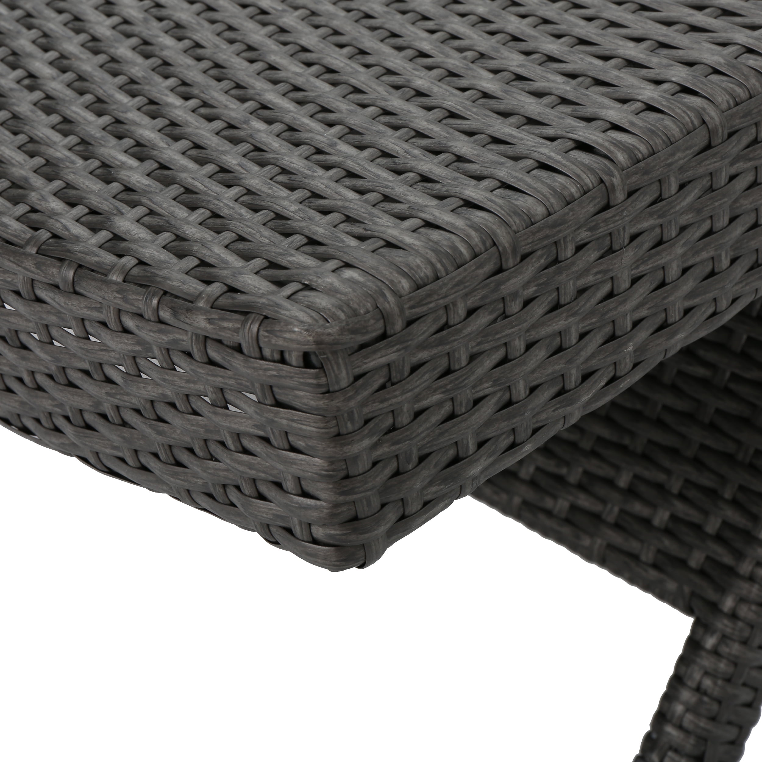Noble House Salem Outdoor Patio Chaise Lounge Set w/Coffee Table in Gray Wicker