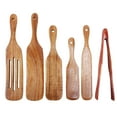 thumbnail image 1 of 6 Pcs Wooden Spurtle Set, Teak Spurtle Set Heat Resistant Wooden Spatula Cooking Utensils Set Non-Stick Wooden Spoons, 1 of 8