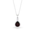 thumbnail image 3 of Rosec Jewels Natural Garnet Teardrop Pendant Necklace - 4 Carat - 12X8mm - Garnet Diamond Necklace - Ready to Gift for Women, 18K White Gold, 3 of 9