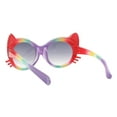 thumbnail image 3 of Toddlers & Little Girls Sunglasses Round Kitty Cat Rhinestones UV400 Red Purple, 3 of 4