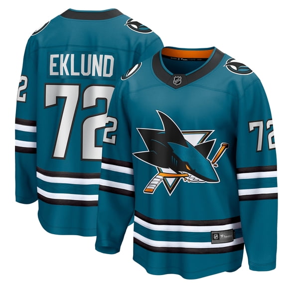 Men's Fanatics William Eklund Teal San Jose Sharks Home Breakaway Jersey