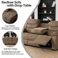 thumbnail image 2 of Hybition Fabric Reclining Sofa Set Modern Chair & Loveseat & Sofa Set Brown, 2 of 7