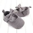 thumbnail image 6 of Xfvqtps Baby Girls Walking Shoes Knit Bowknot Hook Loop Cute Soft Sole Non Slip Indoor Mesh First Walker Shoes Summer New Baby Knitted Bow Wool Shoes Gray, 6 of 8