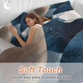 thumbnail image 5 of Navy Blue Brown Bedding 3 Piece Duvet Cover Set Queen Size, Modern Geometric Abstract Art Soft Microfiber Comforter Cover with Zipper Closure & Pillowcases, Wrinkle & FadeResistant Quilt Cover, 5 of 9
